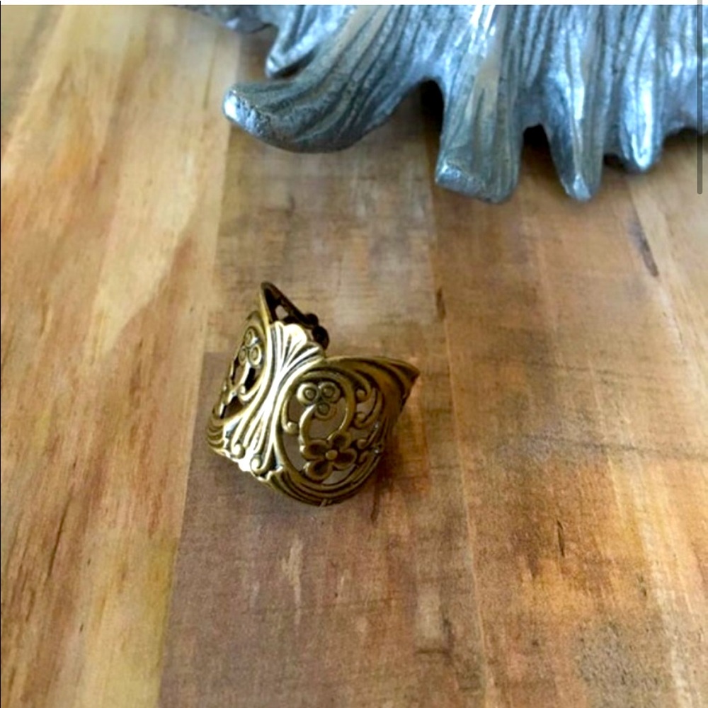 Genuine antique brass ring art nouveau